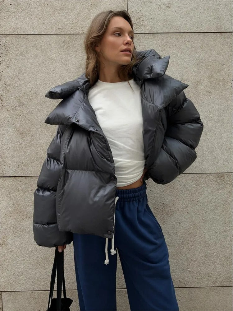 Winola | Frauen Mode mit Kapuze Baumwolle gepolstert kurze Jacke