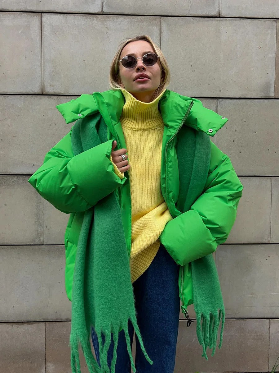Winola | Frauen Mode mit Kapuze Baumwolle gepolstert kurze Jacke