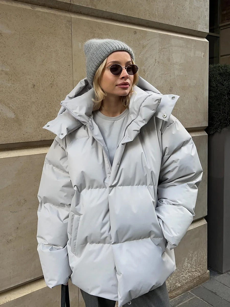 Winola | Frauen Mode mit Kapuze Baumwolle gepolstert kurze Jacke