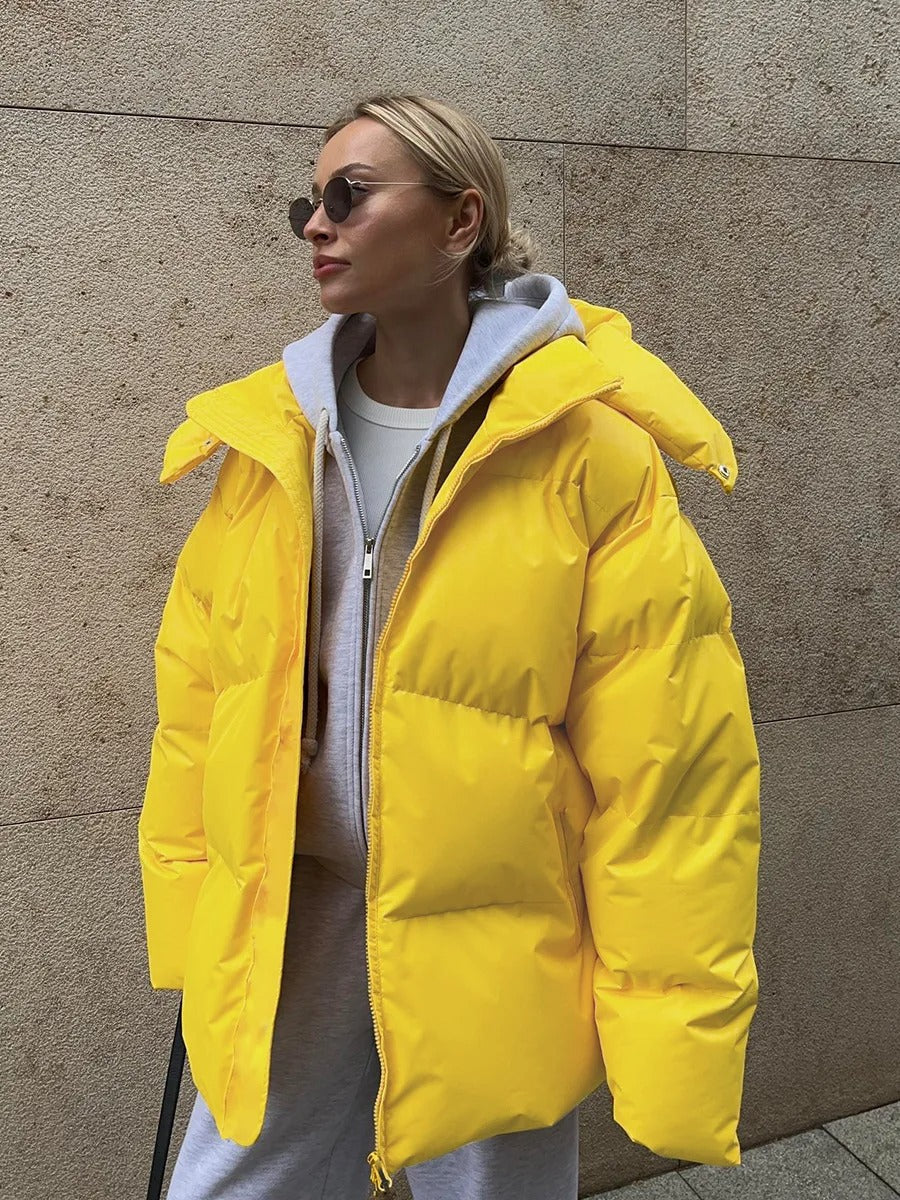 Winola | Frauen Mode mit Kapuze Baumwolle gepolstert kurze Jacke