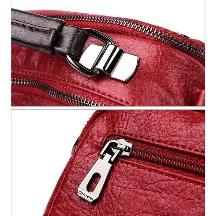 Handgefertigte Tasche aus Weichem Leder mit Mehreren Taschen