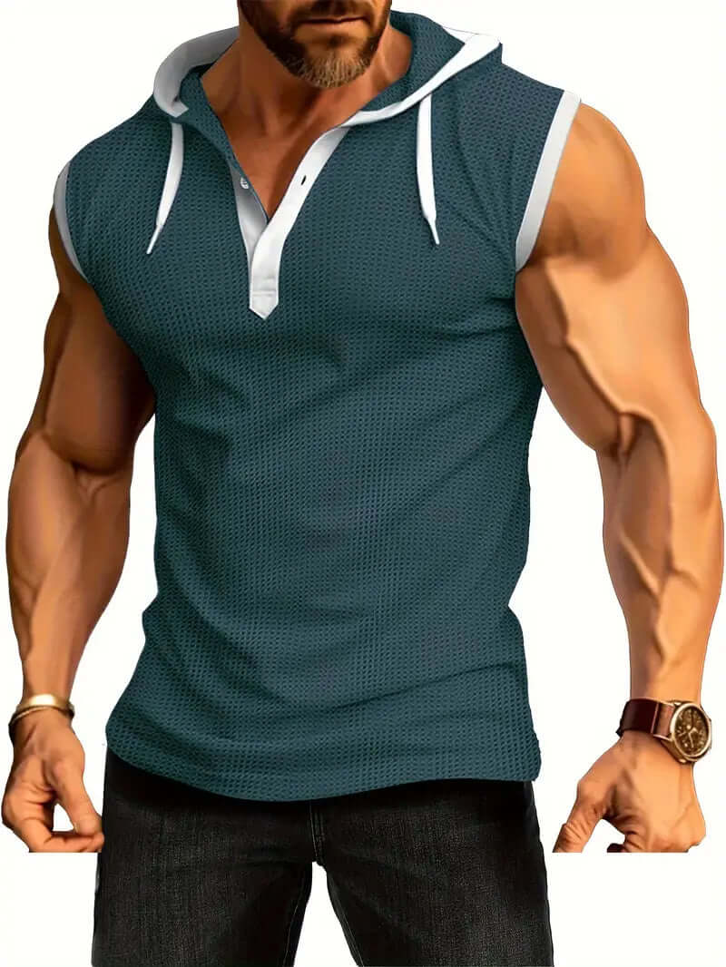 Ärmelloses Kapuzen-Muskelshirt für Herren