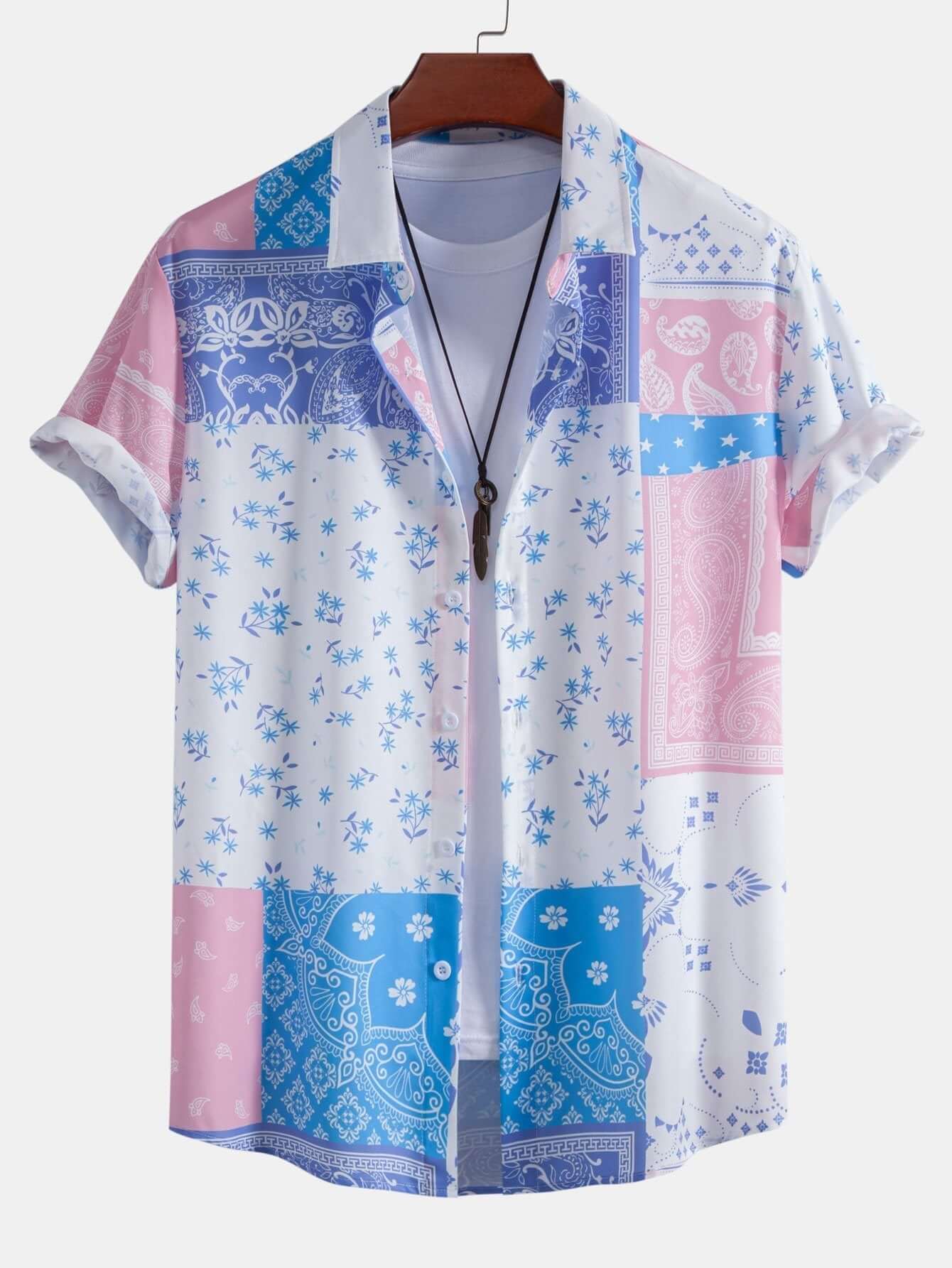 Elegantes Paisley-Blumen-Shirt mit Knöpfen