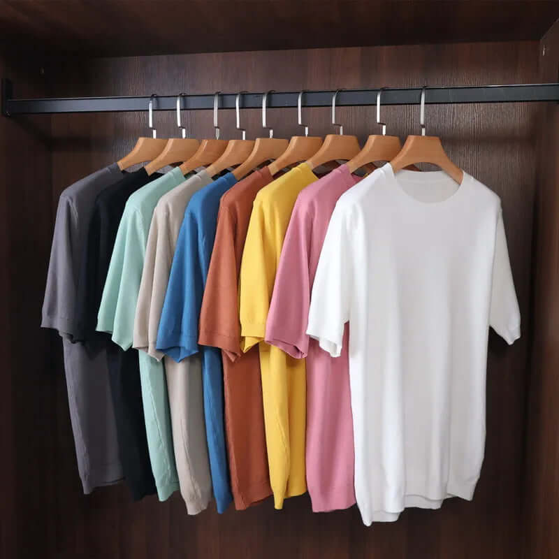 Herren Kaschmir T-Shirt, Rundhals, Weich