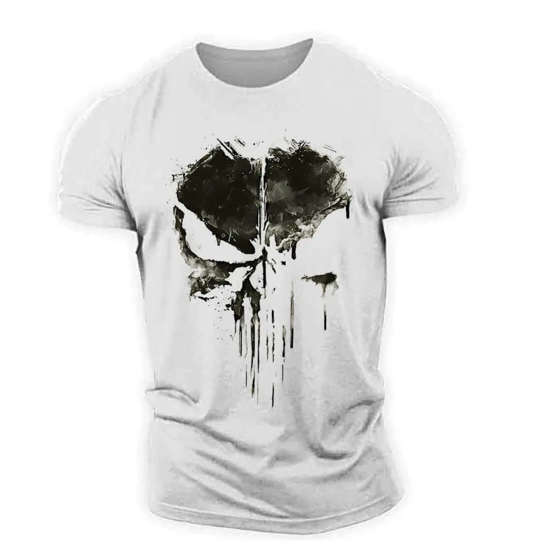 Herren Totenkopf T-Shirt Rundhals