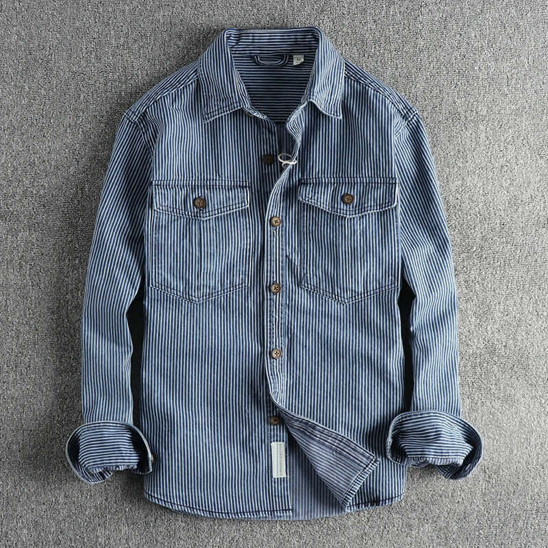Klassisches Vintage Herren Denim Hemd