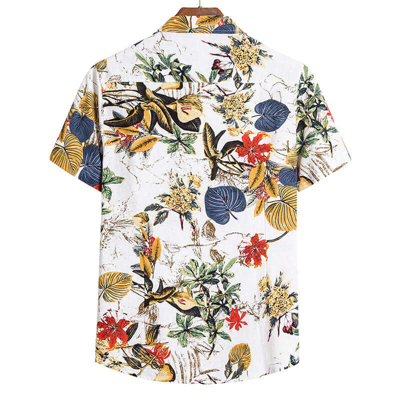 Retro Kurzarmhemd Herren - Blumendruck - Sommerhemd