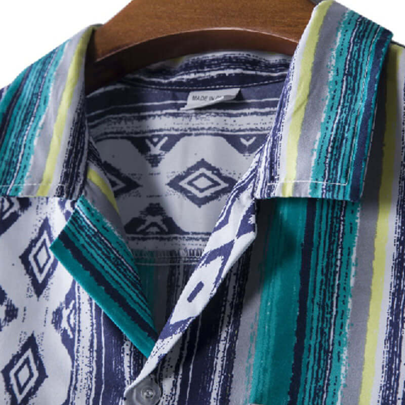 Gestreiftes Vintage Herren Kurzarmhemd Baumwolle