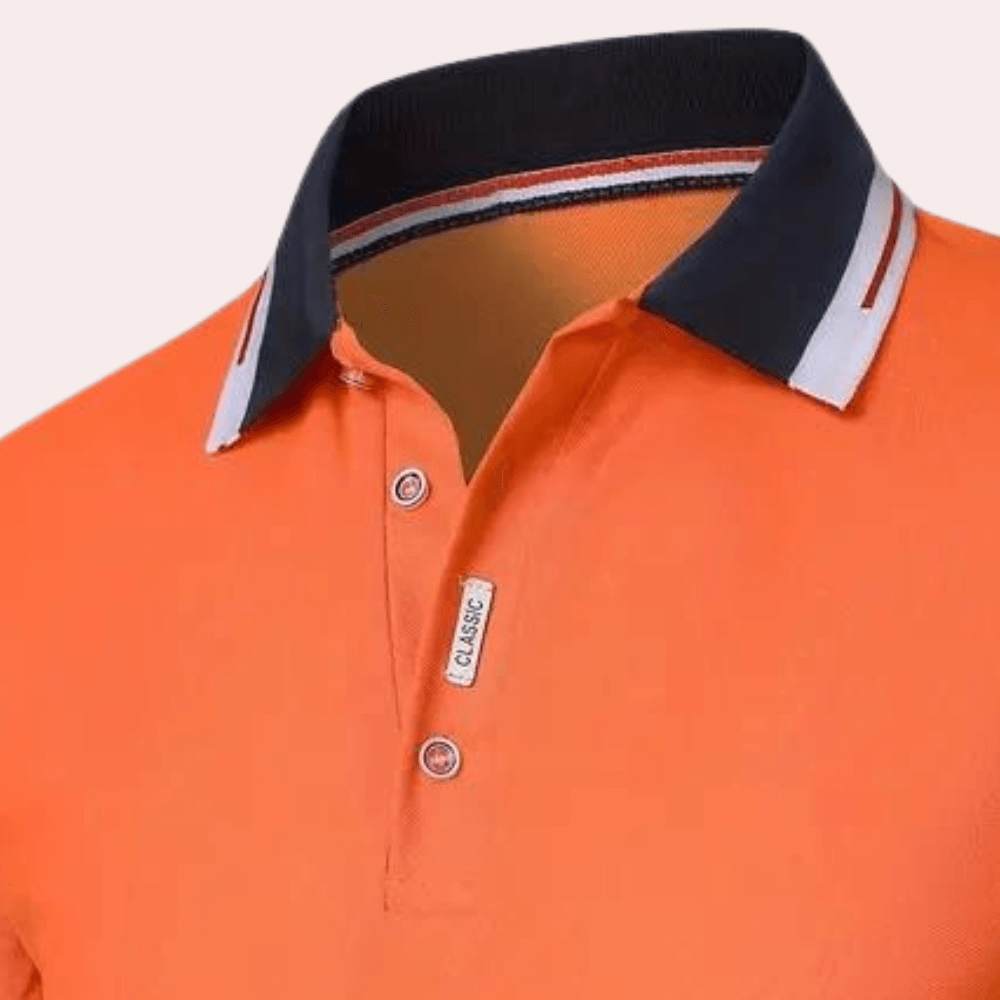 Orangefarbenes Poloshirt für Herren - Atmungsaktiv & Stilvoll