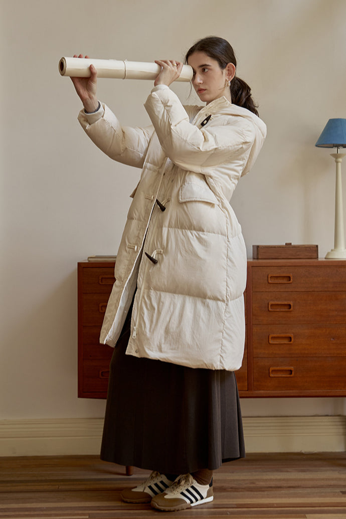 Langer Winter-Puffermantel für Damen