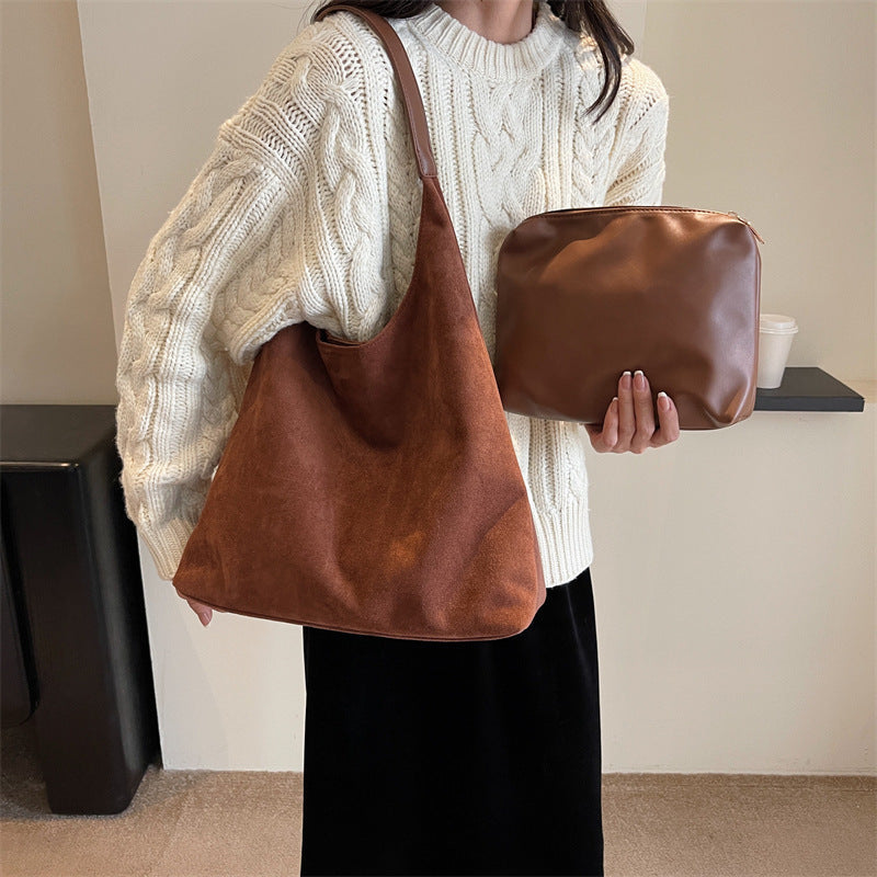 Nathalie | RetroSoft Suede Umhängetasche Set