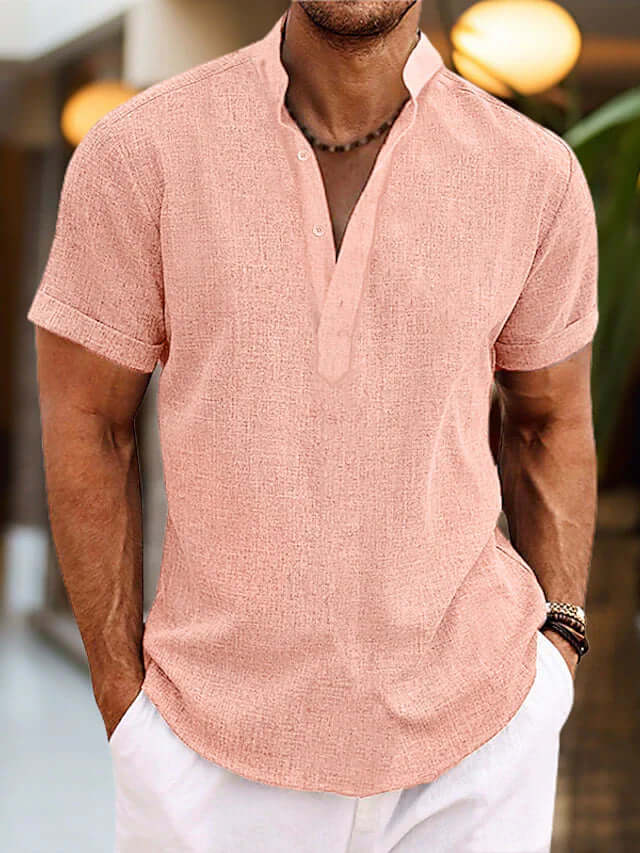 Herren-Poloshirt, bequem & hochwertig, V-Ausschnitt