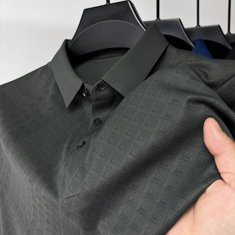 Elegantes Herren-Poloshirt mit Kreuzstichmuster