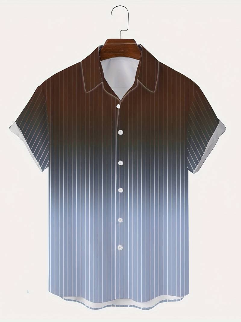 Kurzarm-Button-Down-Shirt mit Farbverlauf