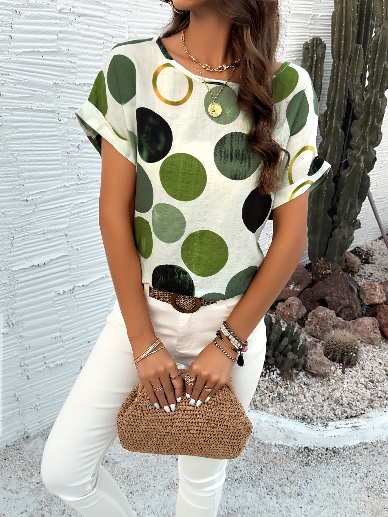 Weiße Polkadot-Bluse - Zoë