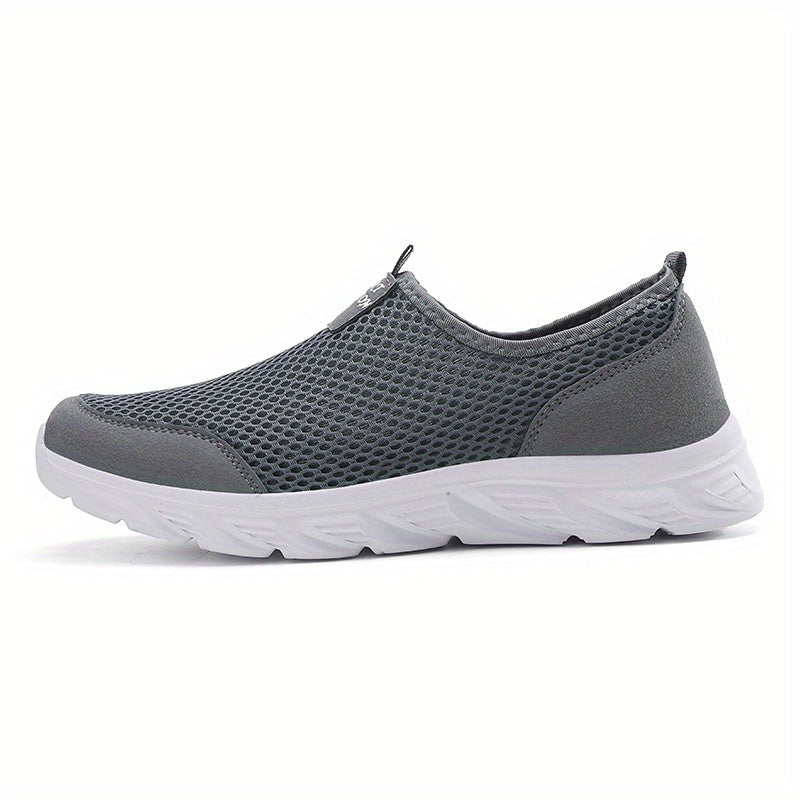 Hellgraue atmungsaktive Mesh-Schuhe - Tom