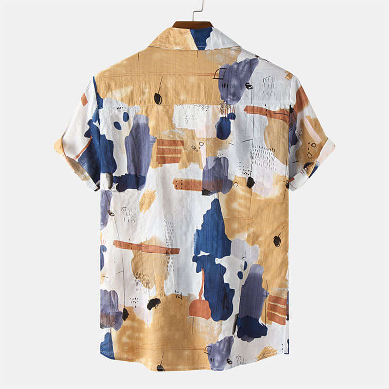 Bedrucktes Herren Kurzarmhemd Boho Design