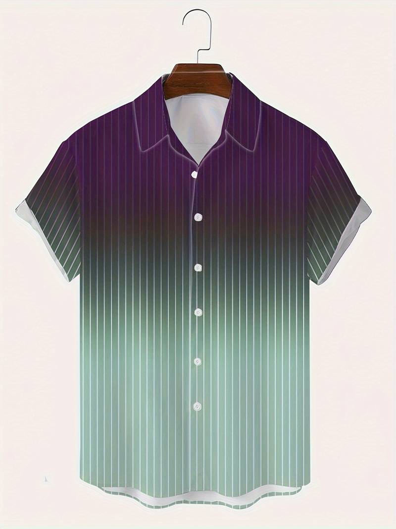 Kurzarm-Button-Down-Shirt mit Farbverlauf