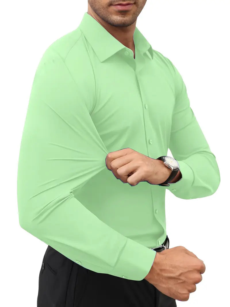 Schwarzes Herrenhemd Elegant Slim Langarm – Alviro