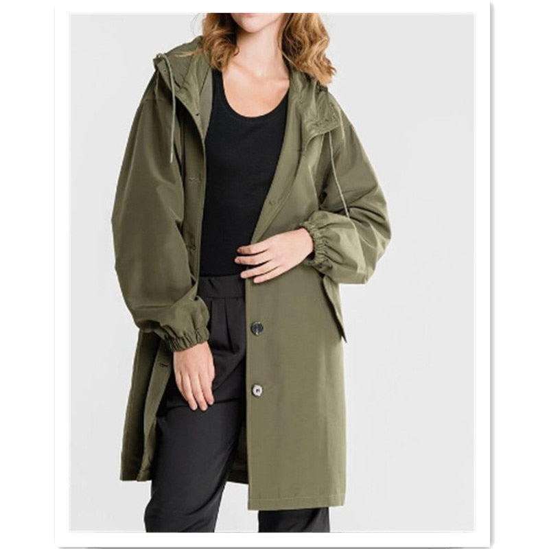 María | Eleganter Regenmantel mit Kapuze