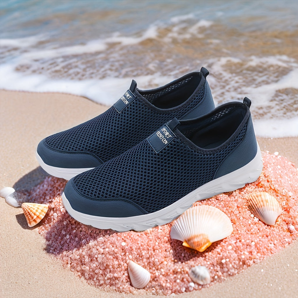 Hellgraue atmungsaktive Mesh-Schuhe - Tom