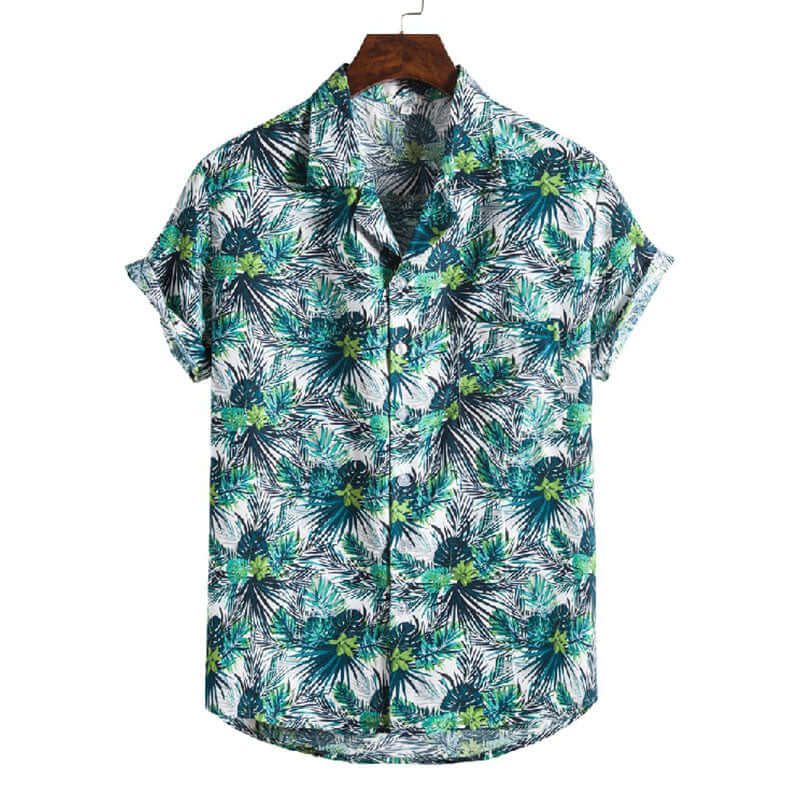 Stylisches Herren Kurzarmhemd Vintage Druck Baumwolle