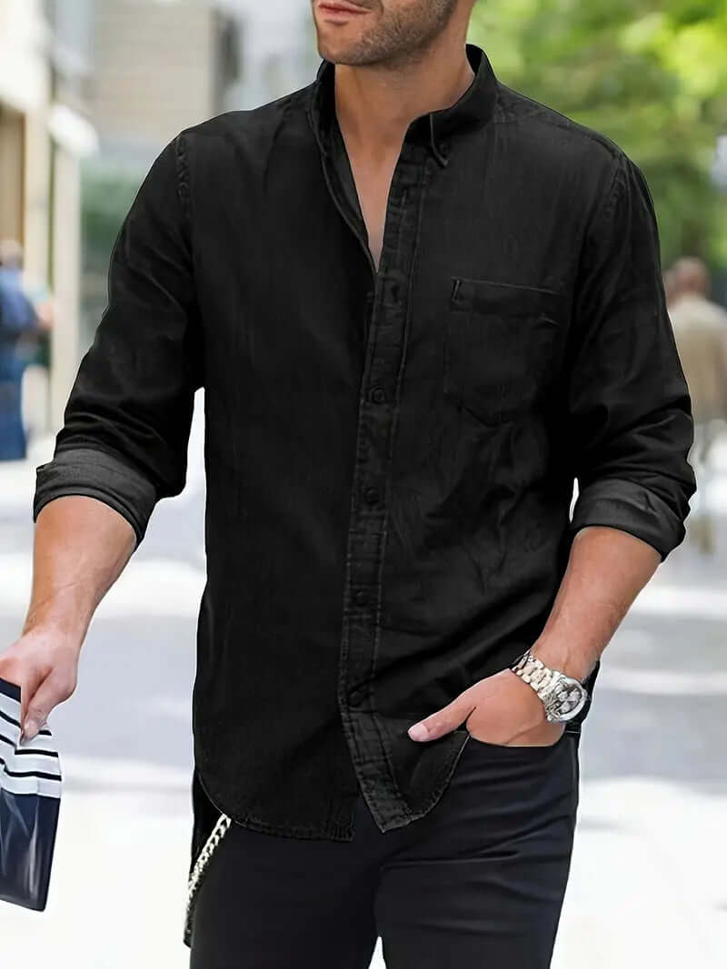 Gestreiftes Denim Hemd Regular Fit