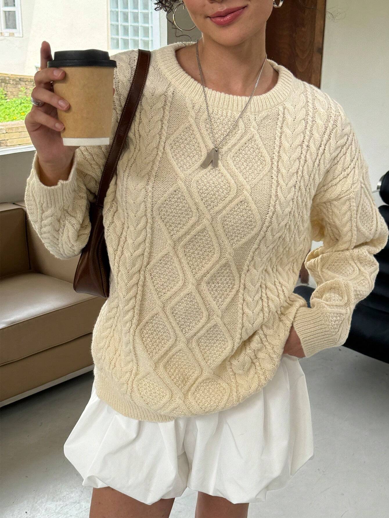 Mapi | Damen Lockerer Pullover mit Rundhalsausschnitt