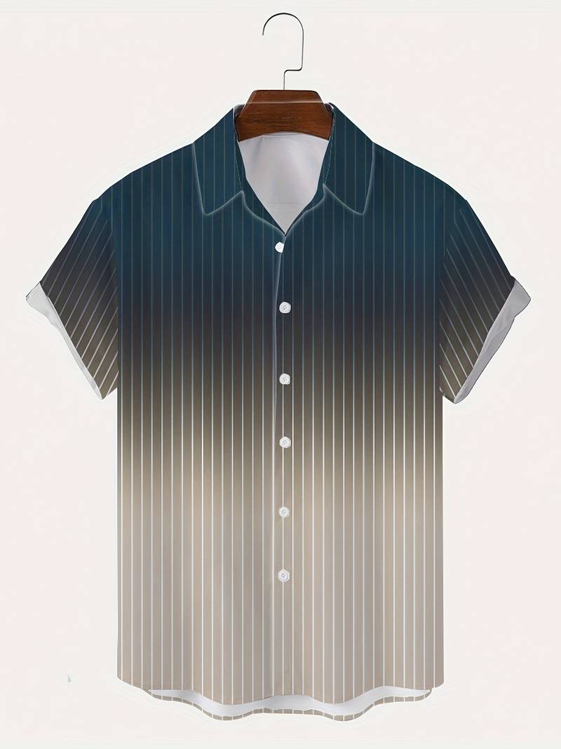 Kurzarm-Button-Down-Shirt mit Farbverlauf