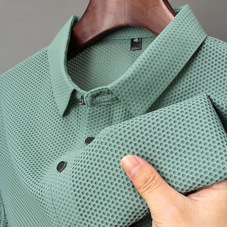 Herren Poloshirt, Eisseide, Modern Fit