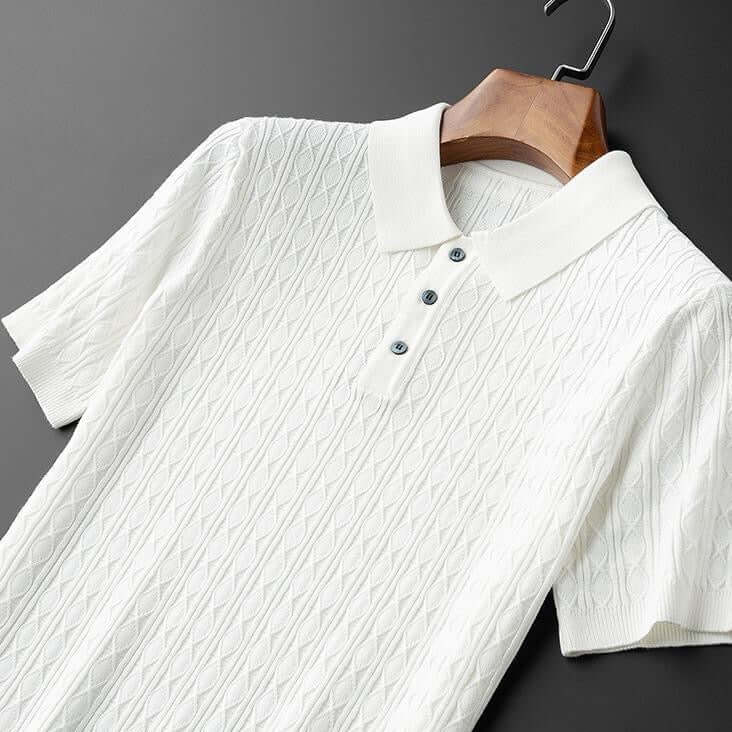 Elegantes Herren-Poloshirt mit Diamantstrick