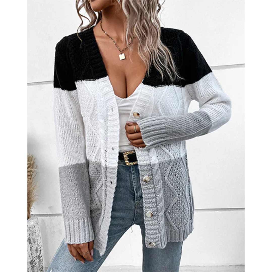 Minna | Damen Modische Strickjacke | Langarm