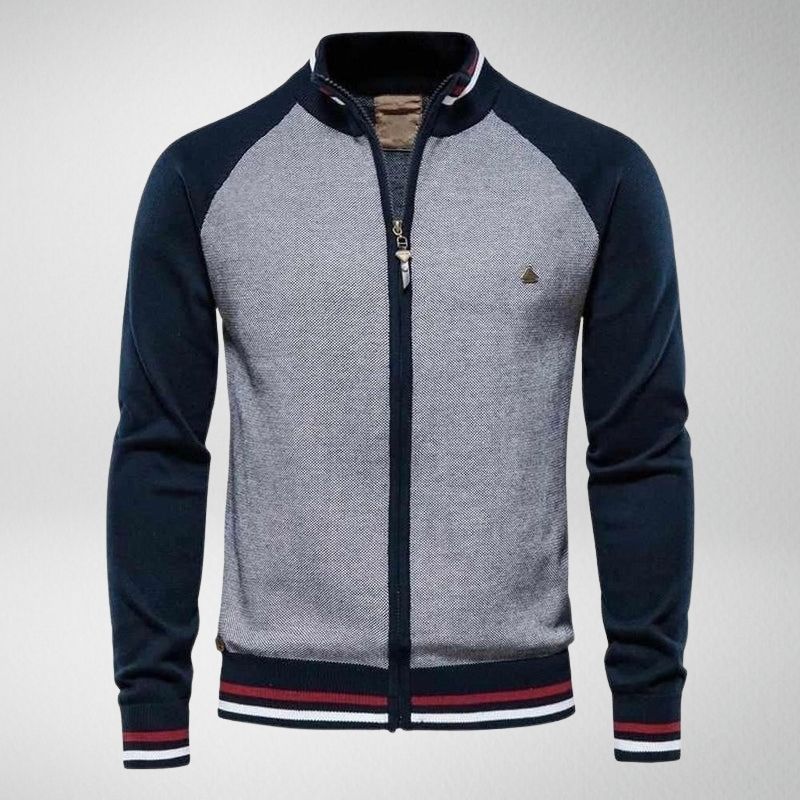 Gestreifte Herren-Strickjacke für stilvolle Eleganz – Matteo