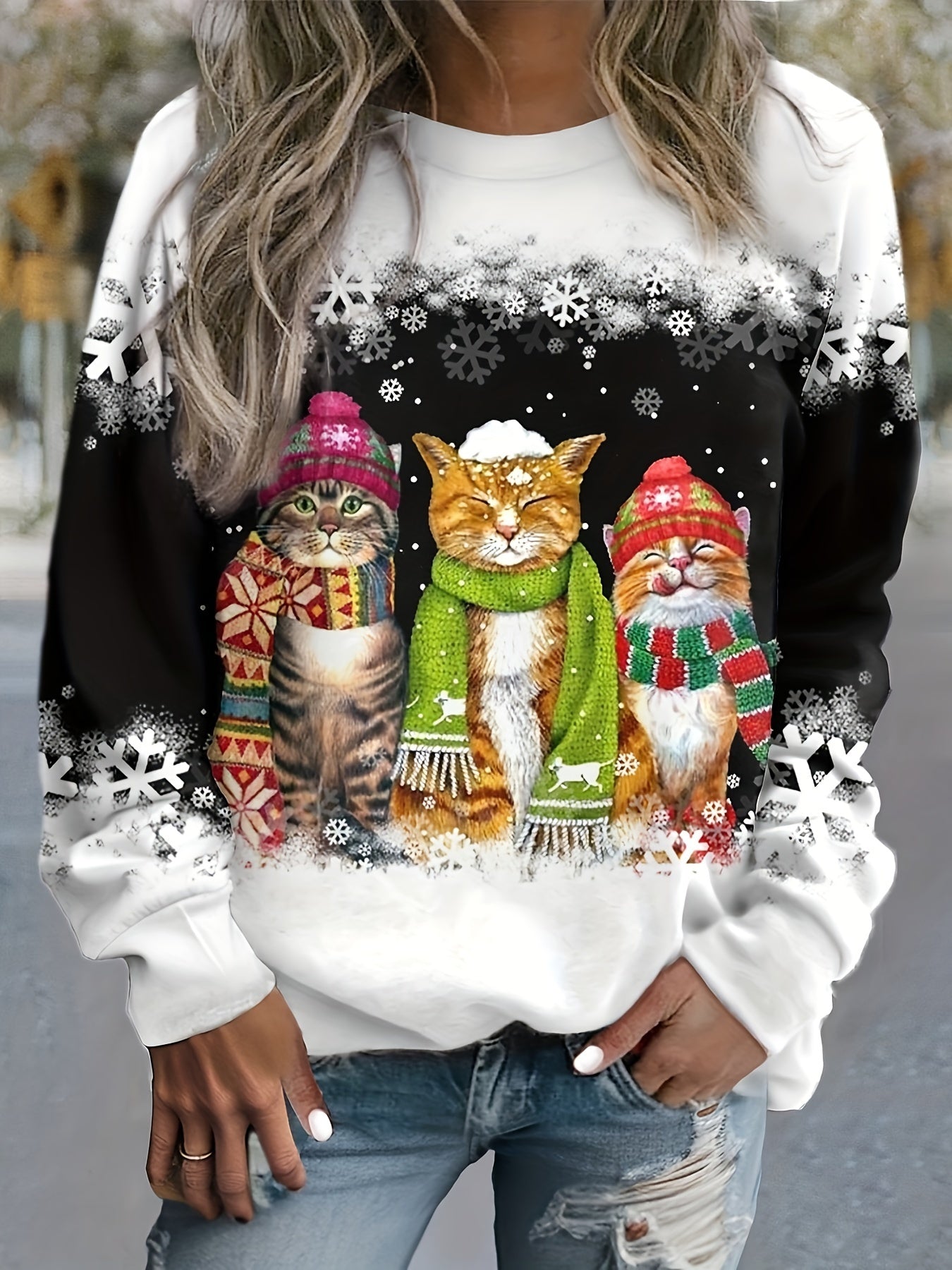 Weihnachtlicher Winterpullover für Damen