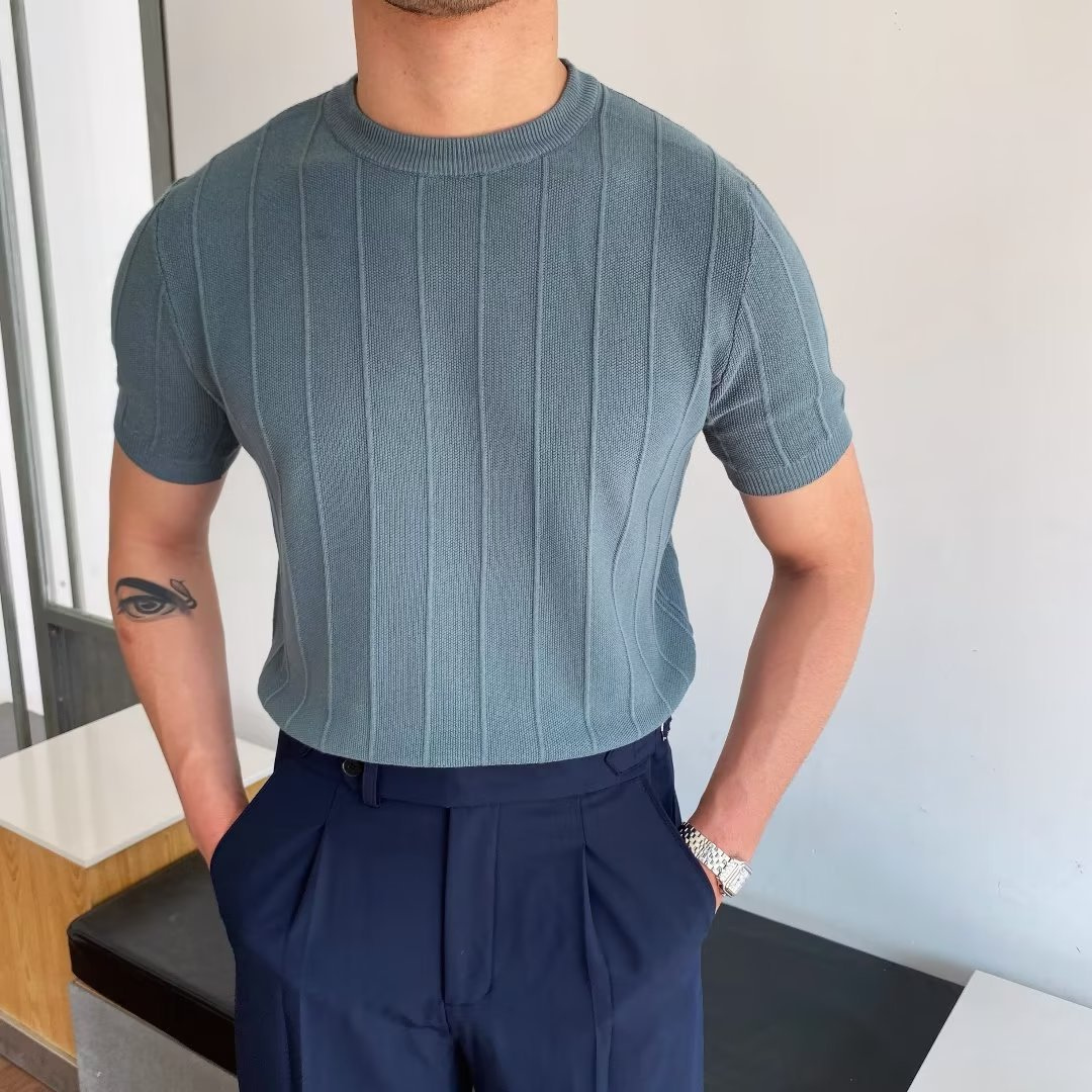 Lässiges geripptes T-Shirt für jeden Anlass – Falko