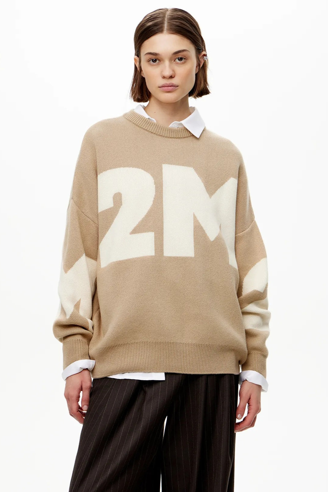 Übergroßer Pullover mit Grafik für Damen