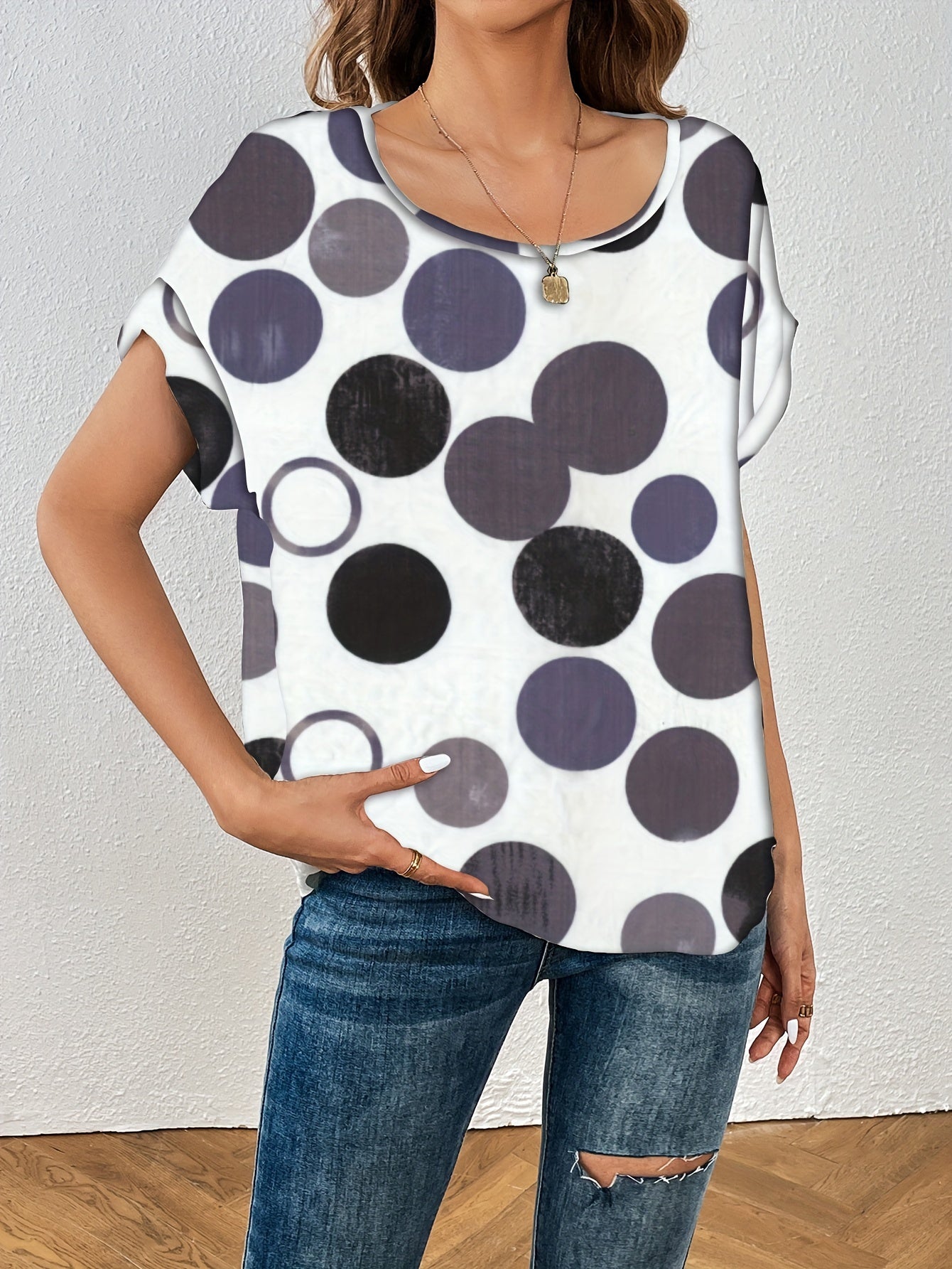 Weiße Polkadot-Bluse - Zoë