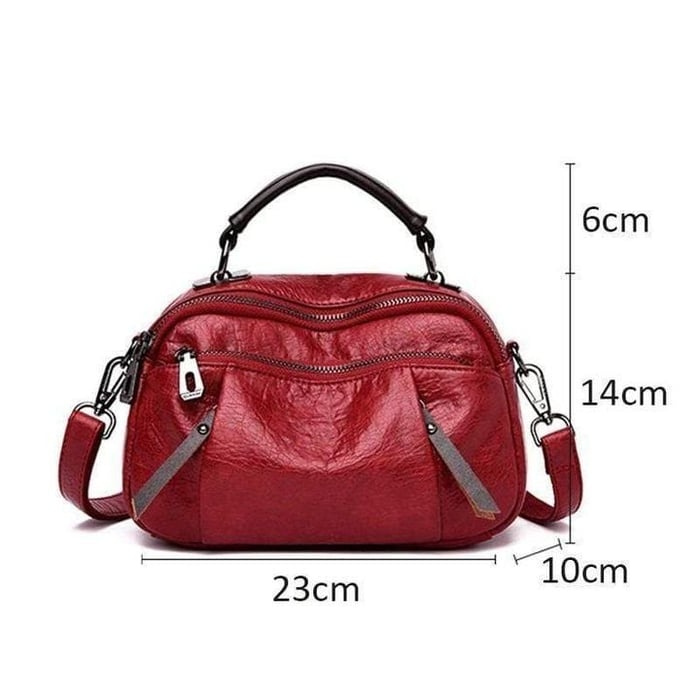 Handgefertigte Tasche aus Weichem Leder mit Mehreren Taschen