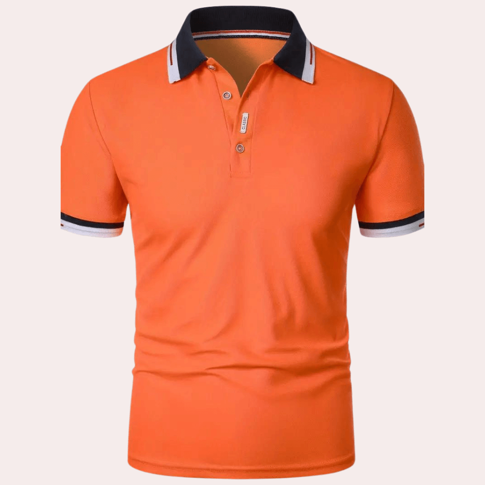 Orangefarbenes Poloshirt für Herren - Atmungsaktiv & Stilvoll