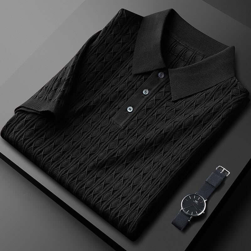 Elegantes Herren-Poloshirt mit Diamantstrick