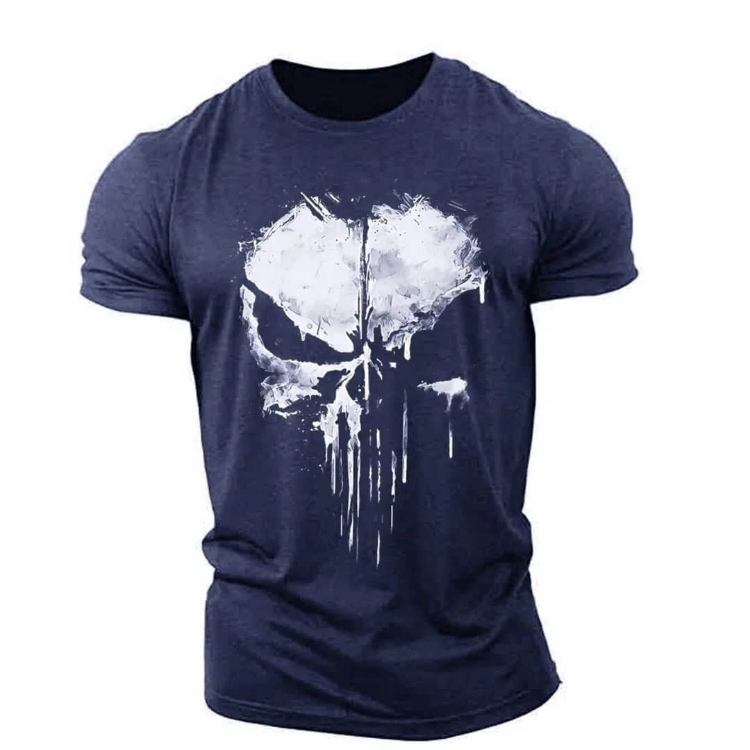 Herren Totenkopf T-Shirt Rundhals