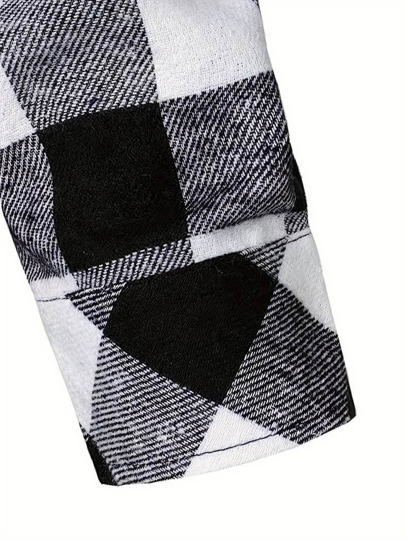 Langärmliges Flanell-Poloshirt mit Karomuster