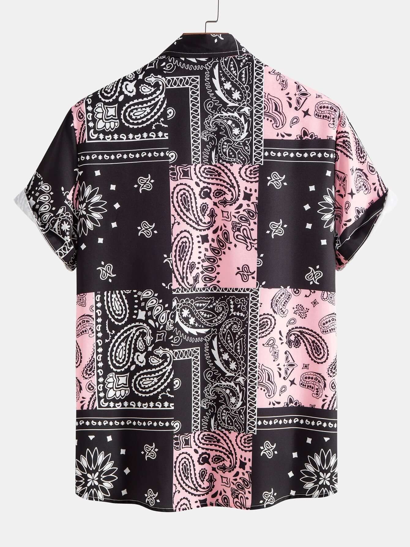 Bedrucktes Button-Down Hemd für Herren