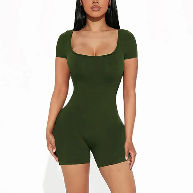 Hollye - Stilvolles Kaffeebraunes Bodycon-Jumpsuit
