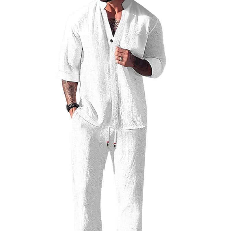 Leinen-Baumwoll-Set Hemd & Hose Herren
