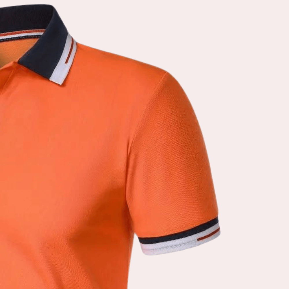 Orangefarbenes Poloshirt für Herren - Atmungsaktiv & Stilvoll