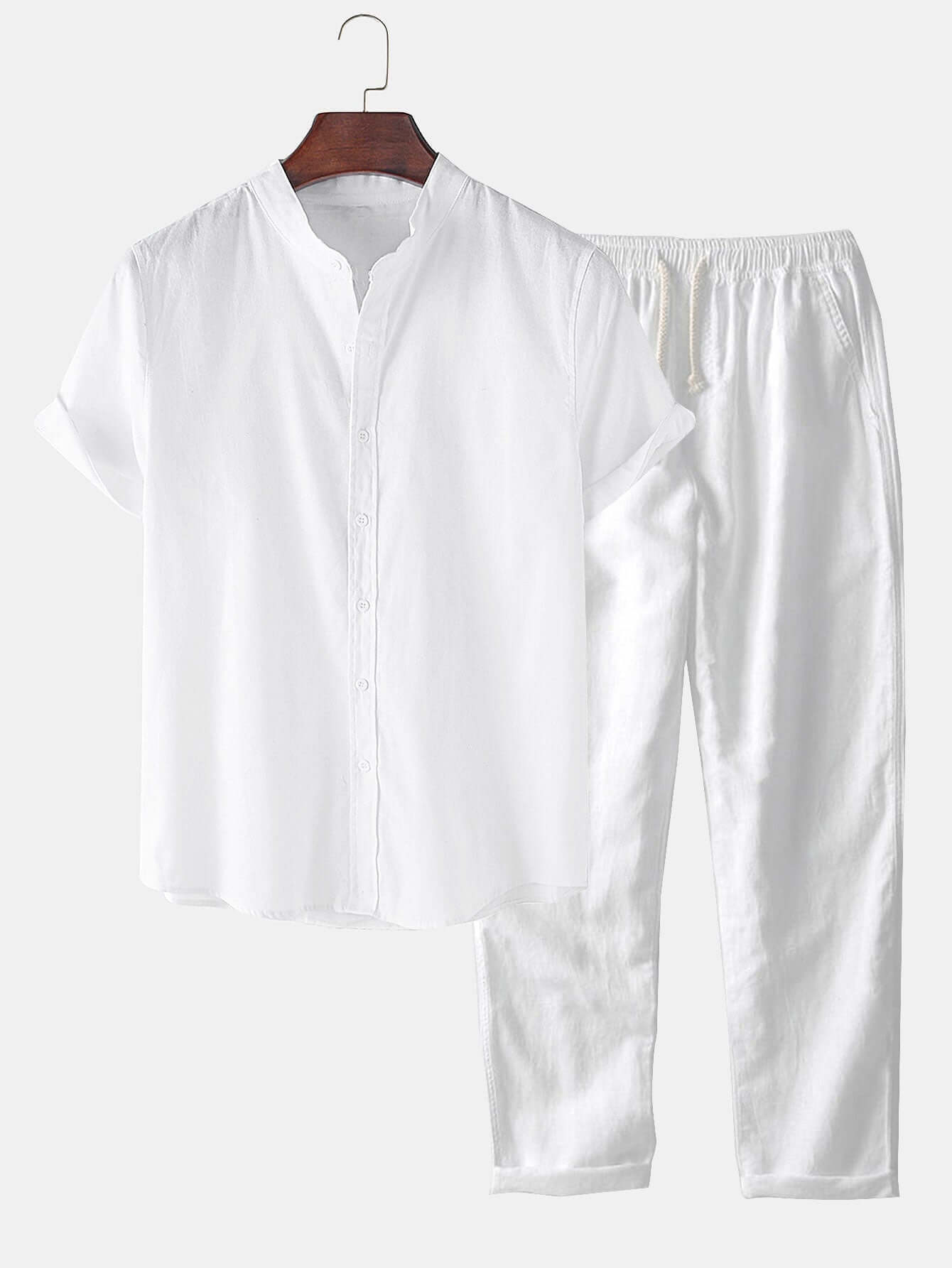 Kurzes Basic-Shirt & Gerade Hose Set herren
