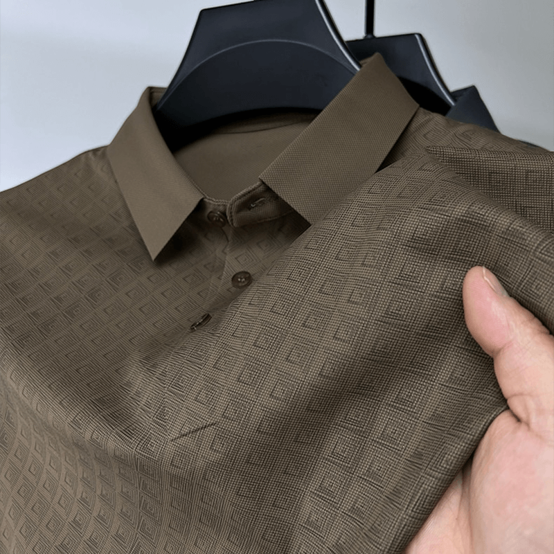 Elegantes Herren-Poloshirt mit Kreuzstichmuster