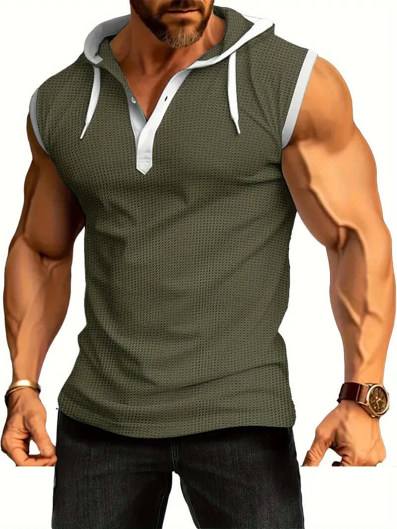 Ärmelloses Kapuzen-Muskelshirt für Herren