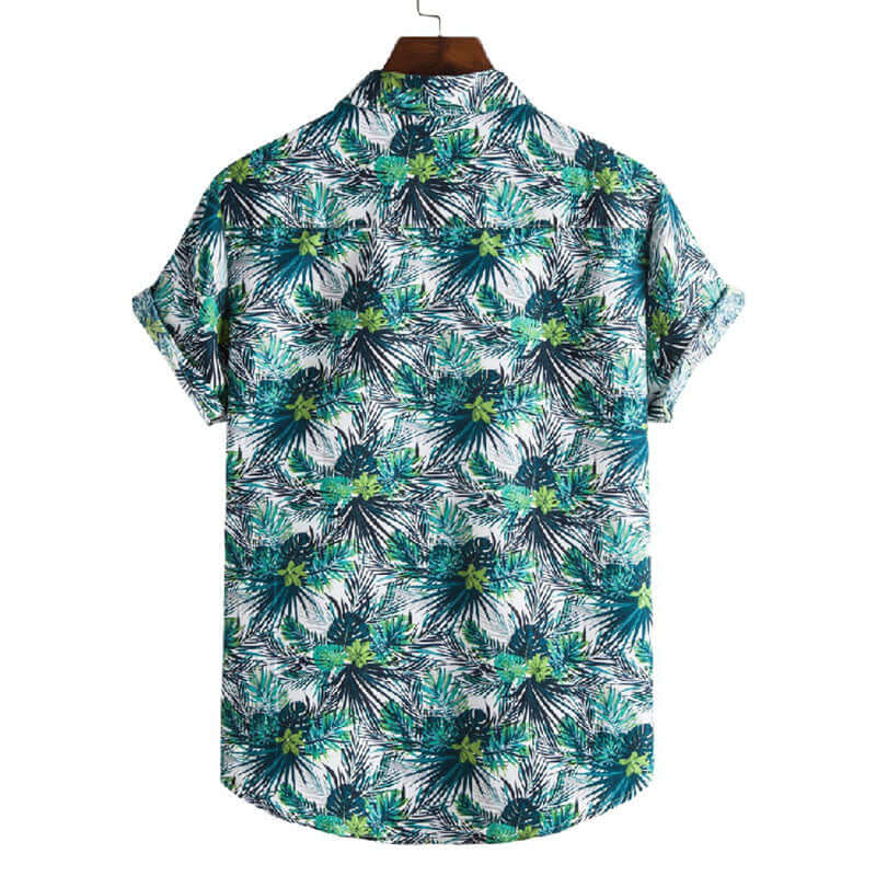 Stylisches Herren Kurzarmhemd Vintage Druck Baumwolle